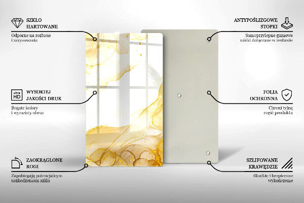 Glas Ceranfeldabdeckung Spritzschutz Goldene Abstraktion