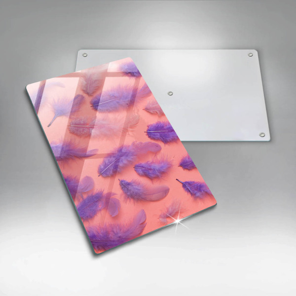 Glas Herdabdeckplatte Flauschige Federn