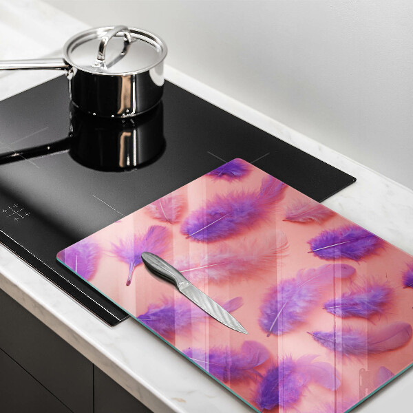 Glas Herdabdeckplatte Flauschige Federn