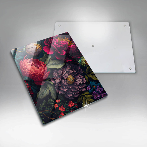 Glas Herdabdeckplatte Schöne Blumen