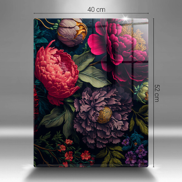 Glas Herdabdeckplatte Schöne Blumen