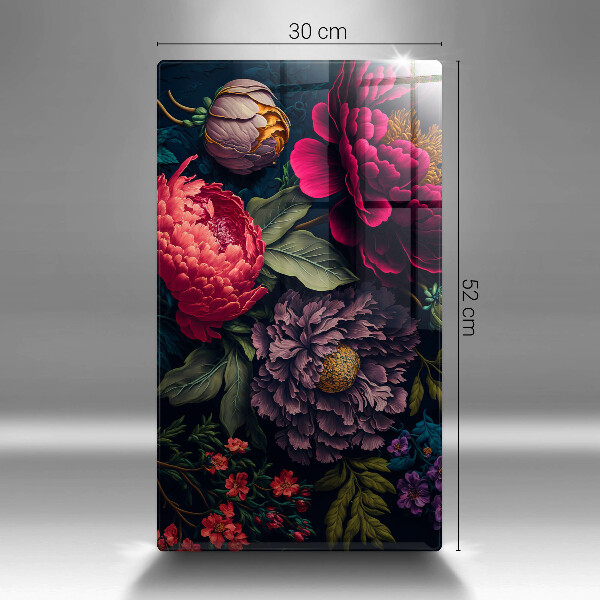 Glas Herdabdeckplatte Schöne Blumen