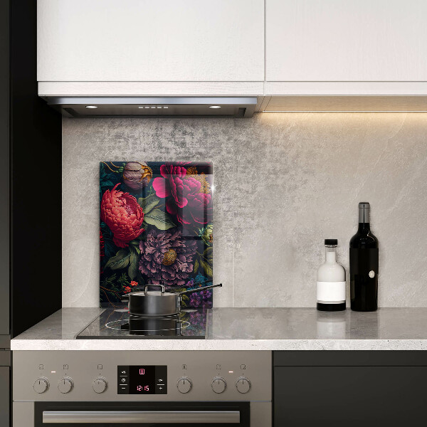 Glas Herdabdeckplatte Schöne Blumen