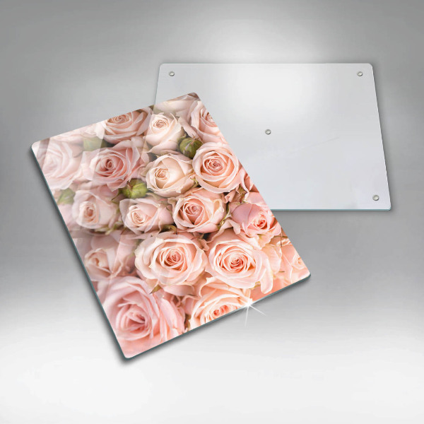 Glas Ceranfeldabdeckung Spritzschutz Strauß zarter Rosen