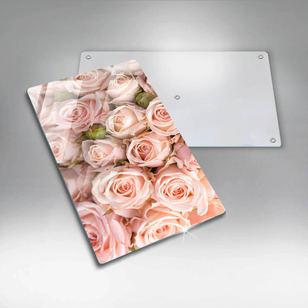 Glas Ceranfeldabdeckung Spritzschutz Strauß zarter Rosen
