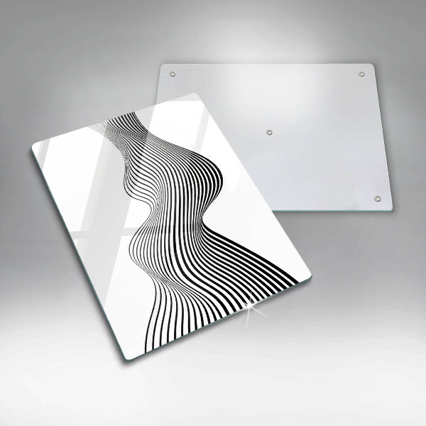Glas Herdabdeckplatte Lineare Abstraktion