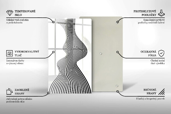 Glas Herdabdeckplatte Lineare Abstraktion