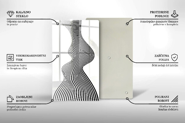Glas Herdabdeckplatte Lineare Abstraktion