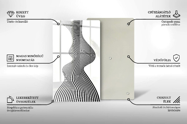 Glas Herdabdeckplatte Lineare Abstraktion