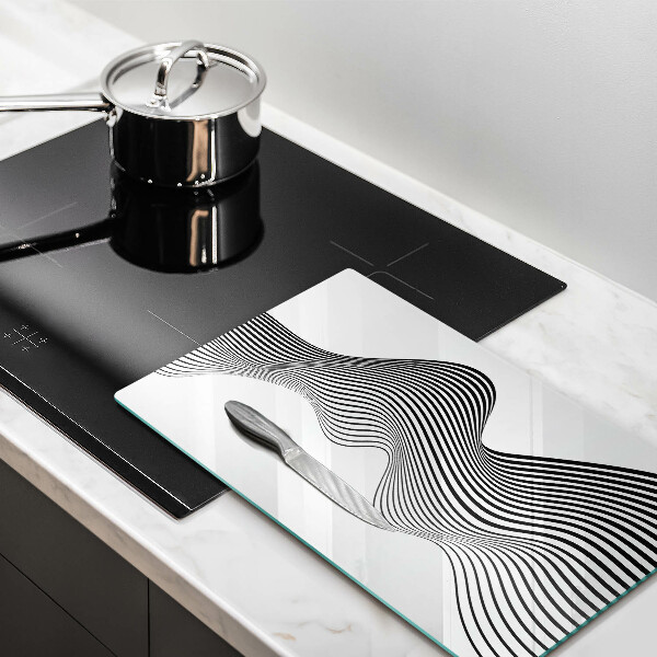 Glas Herdabdeckplatte Lineare Abstraktion
