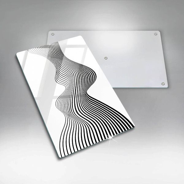 Glas Herdabdeckplatte Lineare Abstraktion