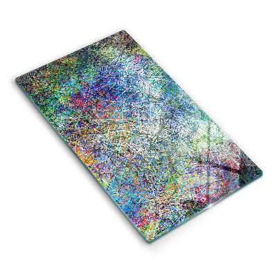 Glas Ceranfeldabdeckung Spritzschutz Bunte Linienabstraktion