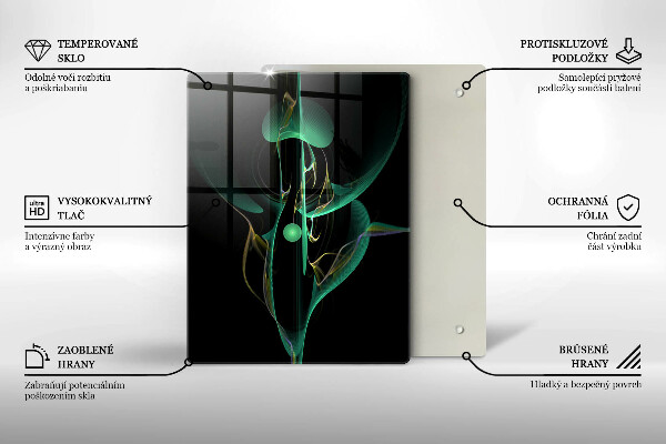 Glas Ceranfeldabdeckung Spritzschutz Bunte Linienabstraktion