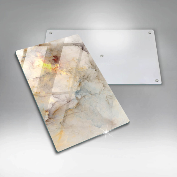 Glas Herdabdeckplatte Marmorstruktur mit Gold