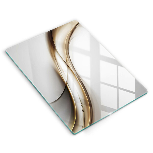 Glas Ceranfeldabdeckung Spritzschutz Weiche Linien Abstraktion