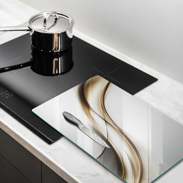 Glas Ceranfeldabdeckung Spritzschutz Weiche Linien Abstraktion