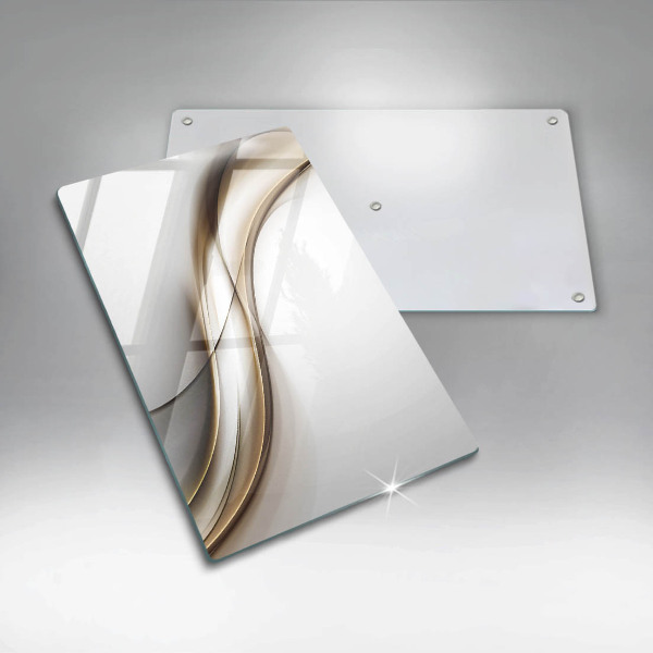 Glas Ceranfeldabdeckung Spritzschutz Weiche Linien Abstraktion