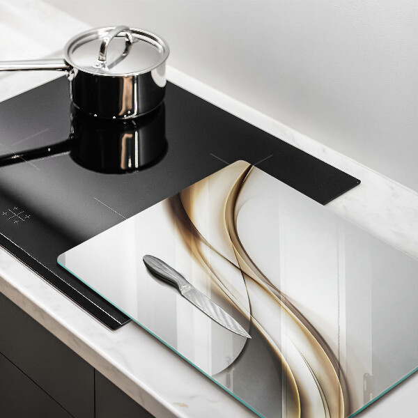 Glas Ceranfeldabdeckung Spritzschutz Weiche Linien Abstraktion