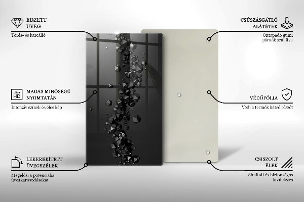 Glas Ceranfeldabdeckung Spritzschutz Abstraktion von 3D-Formen