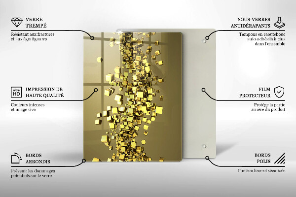Glas Ceranfeldabdeckung Spritzschutz Abstraktion von 3D-Formen