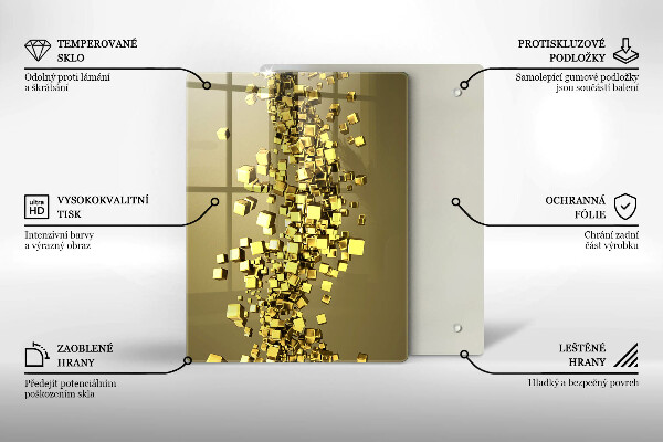 Glas Ceranfeldabdeckung Spritzschutz Abstraktion von 3D-Formen