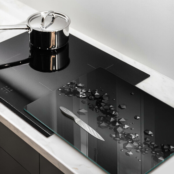 Glas Ceranfeldabdeckung Spritzschutz Abstraktion von 3D-Formen