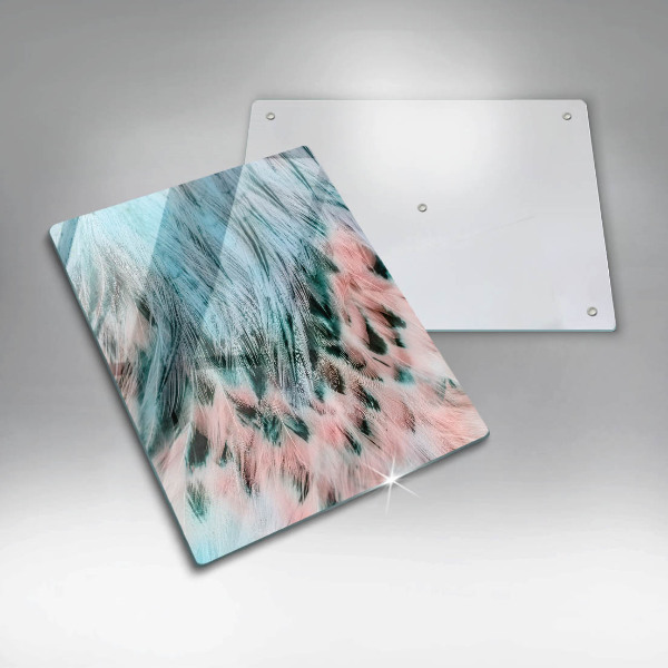 Glas Ceranfeldabdeckung Spritzschutz Boho-Vogelfedern