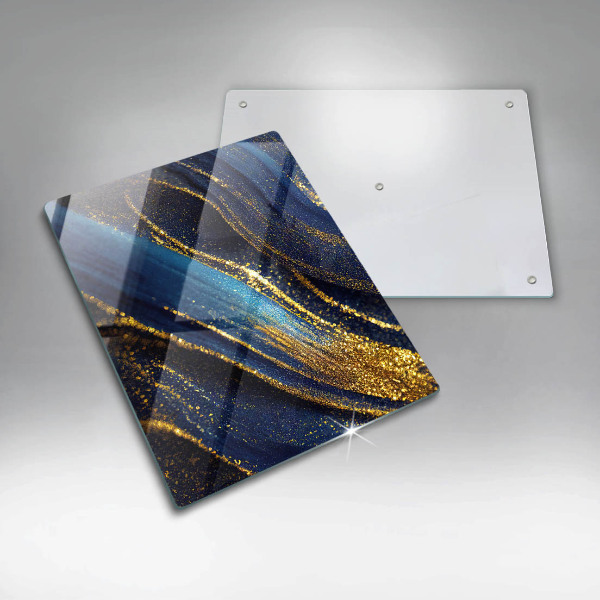 Glas Herdabdeckplatte Marineblaue Abstraktion