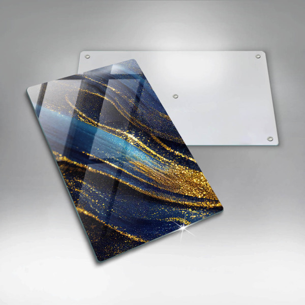 Glas Herdabdeckplatte Marineblaue Abstraktion