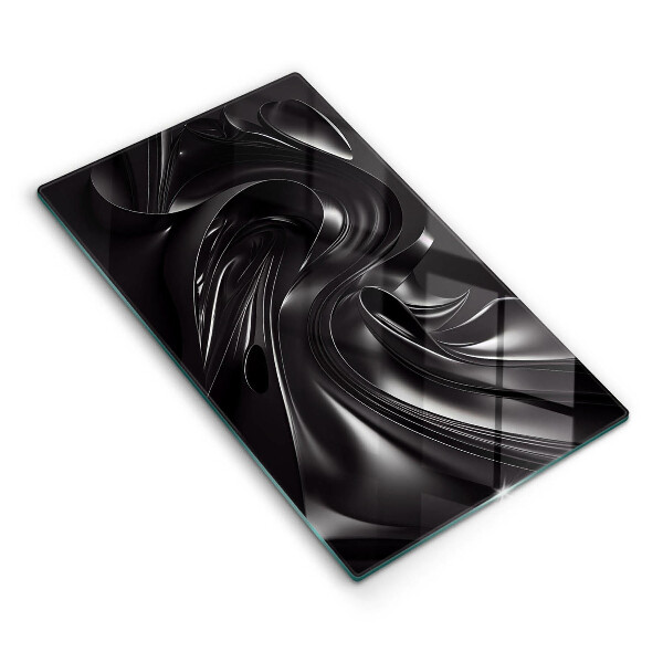 Glas Herdabdeckplatte Abstrakte schwarze Masse