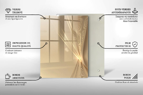 Glas Herdabdeckplatte Abstrakte schwarze Masse
