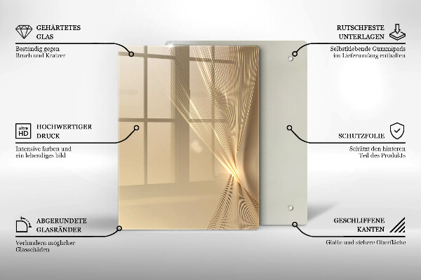 Glas Herdabdeckplatte Abstrakte schwarze Masse