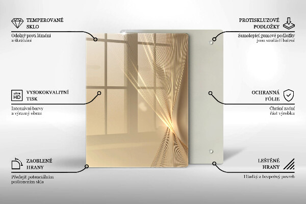 Glas Herdabdeckplatte Abstrakte schwarze Masse