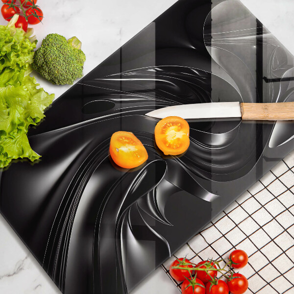 Glas Herdabdeckplatte Abstrakte schwarze Masse