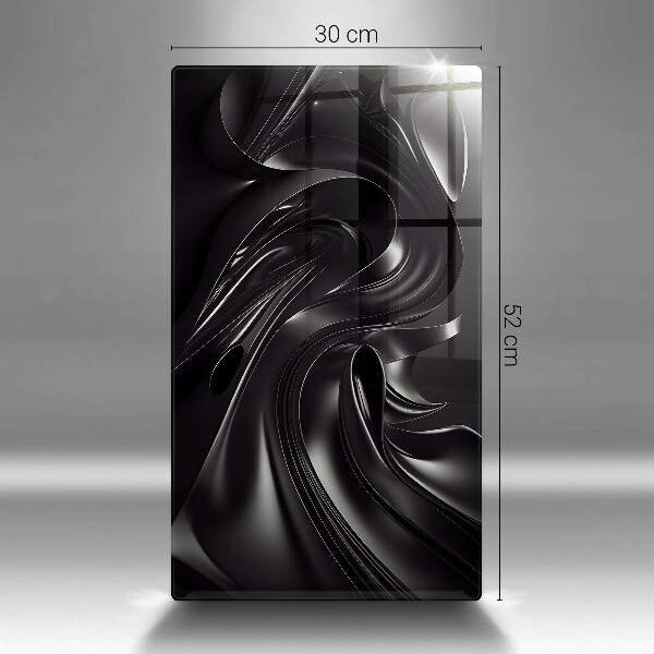 Glas Herdabdeckplatte Abstrakte schwarze Masse