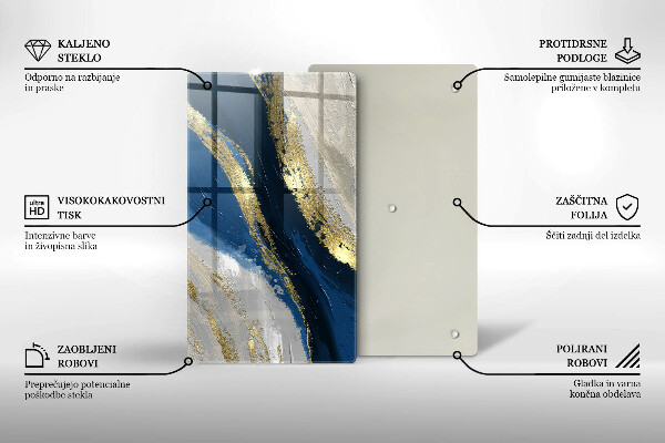 Glas Herdabdeckplatte Textur mit Gold