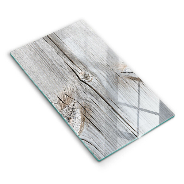 Glas Herdabdeckplatte Helle Holzstruktur