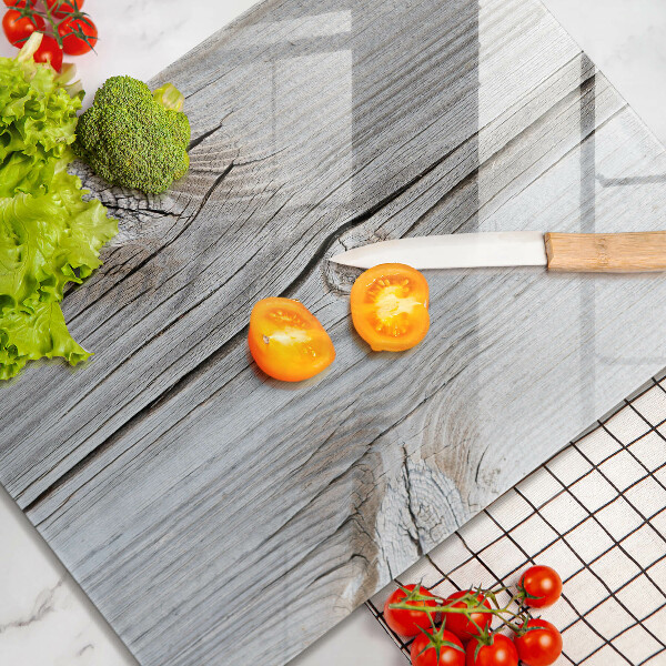 Glas Herdabdeckplatte Helle Holzstruktur