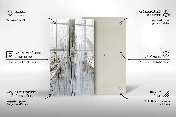 Glas Herdabdeckplatte Helle Holzstruktur