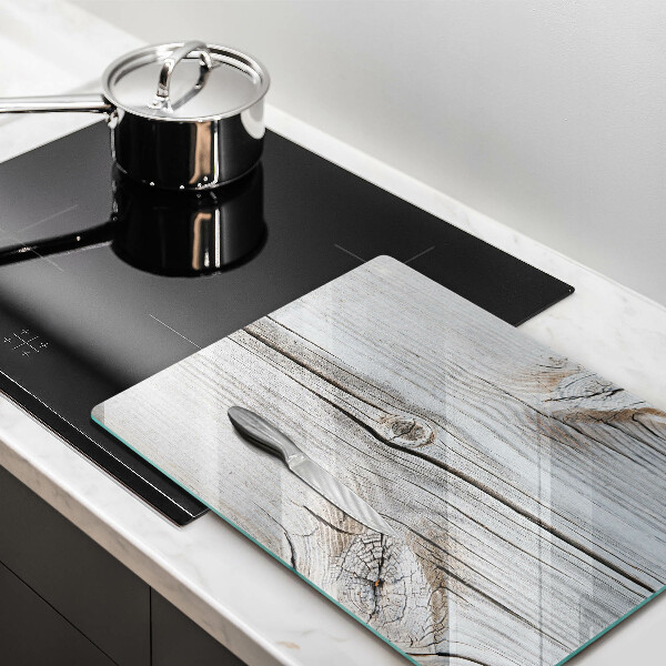 Glas Herdabdeckplatte Helle Holzstruktur