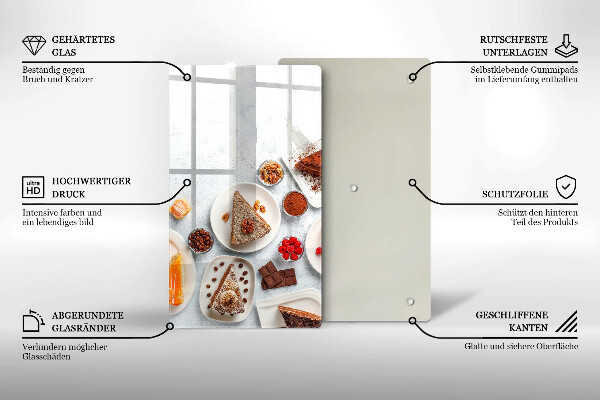 Glas Herdabdeckplatte Die Süße des Kuchens