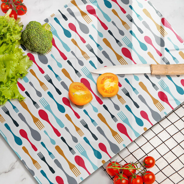 Glas Herdabdeckplatte Löffelillustration