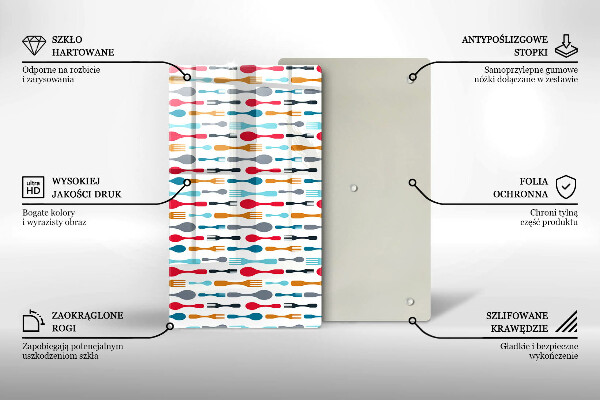 Glas Herdabdeckplatte Löffelillustration