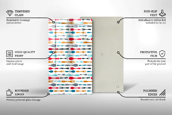 Glas Herdabdeckplatte Löffelillustration