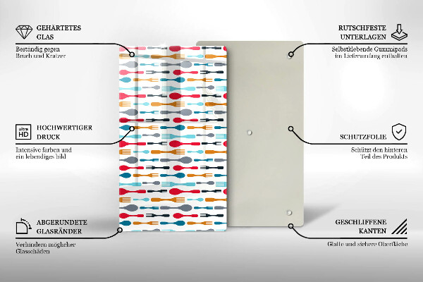 Glas Herdabdeckplatte Löffelillustration