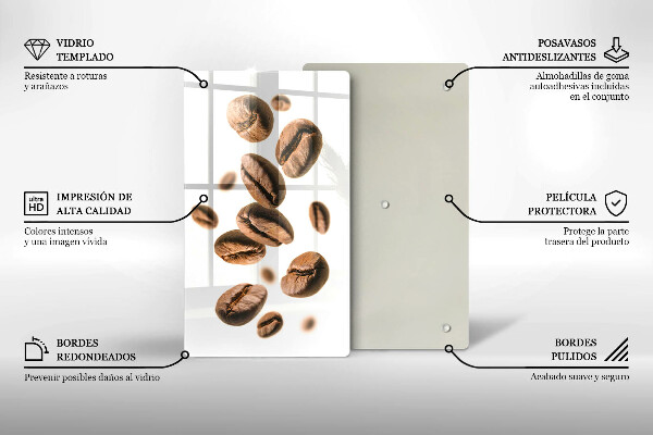 Glas Herdabdeckplatte Kaffeebohnen