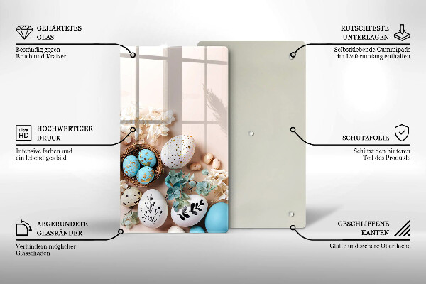 Glas Herdabdeckplatte Osterdekorationen