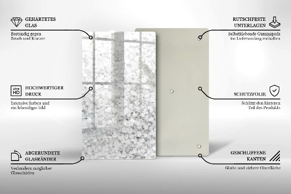 Glas Herdabdeckplatte Salzkristalle