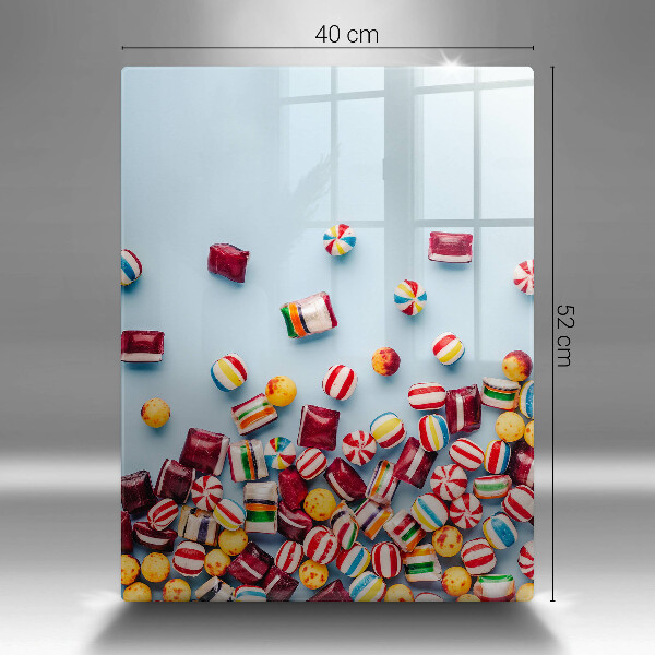 Glas Herdabdeckplatte Bunte Bonbons