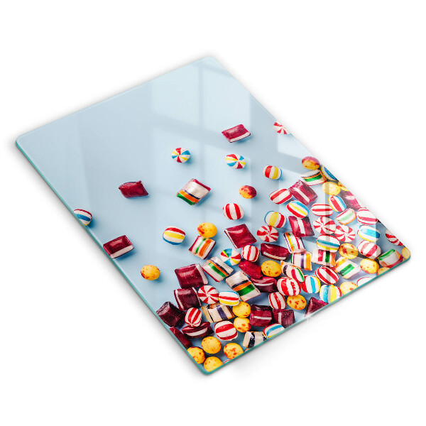 Glas Herdabdeckplatte Bunte Bonbons
